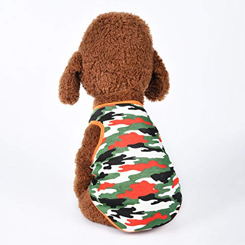 Camuflaje Camisa para Pequeño, Dragon868 Perrito del Chaleco del Verano Camisa del Perro Camiseta de Sección Ligera de Algodón para Perros Chaleco Camisetas Ropa del PatróN, XS-L