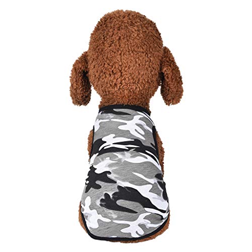 Camuflaje Camisa para Pequeño, Dragon868 Perrito del Chaleco del Verano Camisa del Perro Camiseta de Sección Ligera de Algodón para Perros Chaleco Camisetas Ropa del PatróN, XS-L