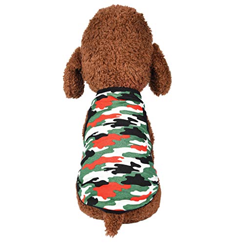 Camuflaje Camisa para Pequeño, Dragon868 Perrito del Chaleco del Verano Camisa del Perro Camiseta de Sección Ligera de Algodón para Perros Chaleco Camisetas Ropa del PatróN, XS-L