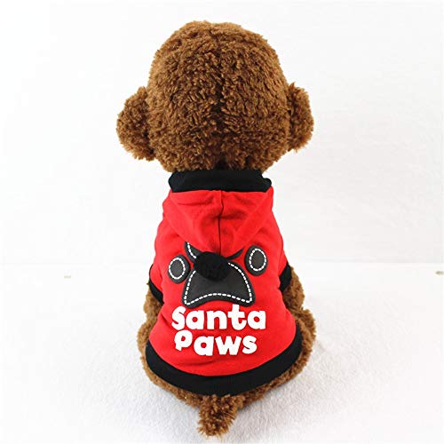 CaOJing Moda pequeño Perro Lindo Mascotas Ropa Primavera y otoño Ropa for Perros con Capucha de Mediana Edad Perrito del Animal doméstico Ropa suéter (Color : Red, Size : XS)