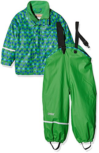 CareTec Chaqueta y Pantalón Impermeable Unisex Niños, Verde (Grün 974), 80