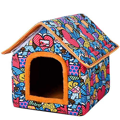 Casa de perro plegable Yurt para mascotas Cama de perro en forma de casa para perros pequeños y medianos Cachorro Perrera Gato Casa de nido de animales con alfombra Tienda de campaña Chihuahua,C