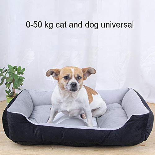 Casa del animal doméstico y sofá Cama for perros lavable, cama Admite Colchón Cojín caliente suave Primer cama de algodón con la manta y antideslizante inferior Tamaño: XL ( Color : Black Grey )