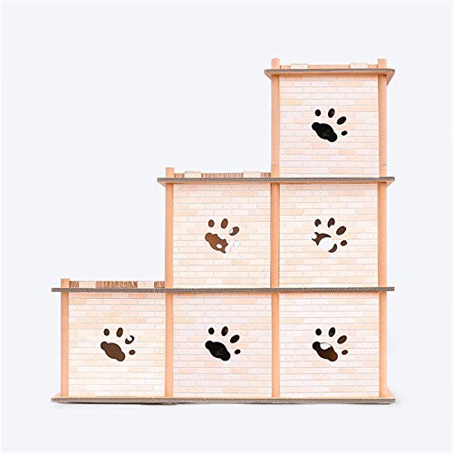 Caseta Lavable Desmontable Gato Rascarse for Cama, Salón, la camada de Bricolaje Doble Escalonado Cat Cat Corrugado Papel de rasguño Junta Molienda Garra Juguete