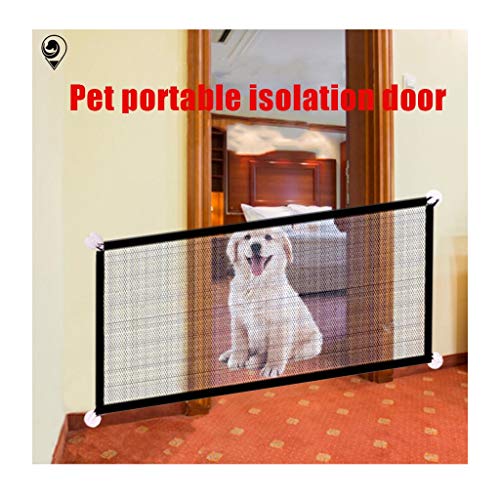 Cat Mate Barrera de seguridad for mascotas, puerta mágica for los perros, portátil plegable puerta de la escalera Safe Guard Pet Net Aislamiento interior y puerta de seguridad al aire libre instalar e