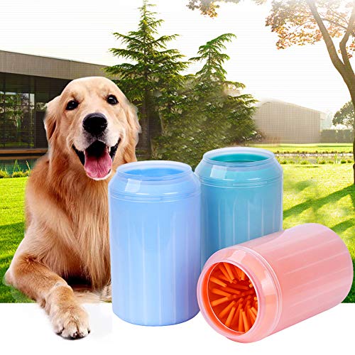 Catkoo Accesorios para Perros, Cepillo de Silicona portátil para Limpiar Patas de Gato y Perro, Limpiador de pies para Mascotas, Naranja M