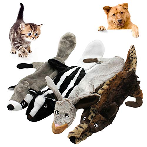 Catkoo Mascota Perro Gato Conejo Ardilla Lobo Muñeca Peluche Sonido Mordedura Interactiva Juguete para Masticar, Entrenamiento Dientes Juego Interactivo Juguete para Masticar Ardilla**None