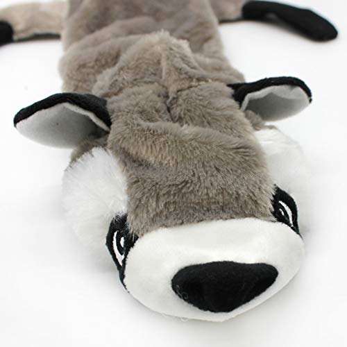 Catkoo Mascota Perro Gato Conejo Ardilla Lobo Muñeca Peluche Sonido Mordedura Interactiva Juguete para Masticar, Entrenamiento Dientes Juego Interactivo Juguete para Masticar Ardilla**None