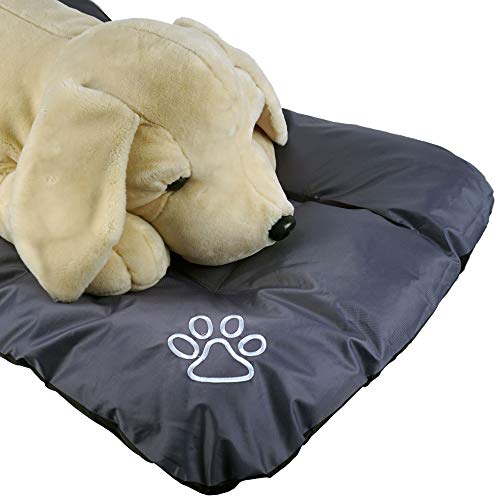 Cepewa Cojín para Perros XL 100 cm x 70 cm Cama para Perros de Nailon 420D Estable en Gris Lavable y cómodo