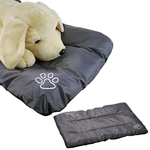 Cepewa Cojín para Perros XL 100 cm x 70 cm Cama para Perros de Nailon 420D Estable en Gris Lavable y cómodo