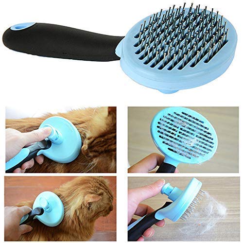 Cepillo de limpieza para perros y gatos, para eliminar el pelo de mascotas, peluquería, peine para pelo largo y grueso