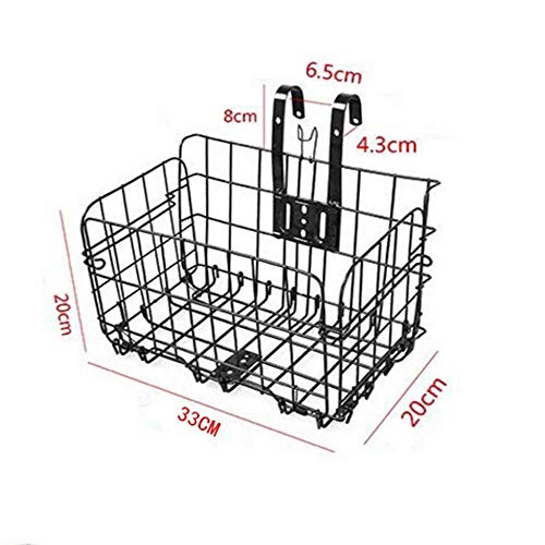 Cesta de bicicleta Cesta de bicicleta plegable con manillar delantero Cesta de bicicleta de metal a prueba de herrumbre con tapa flexible, fondo de malla fácil de instalar Bicicleta cesta delantera