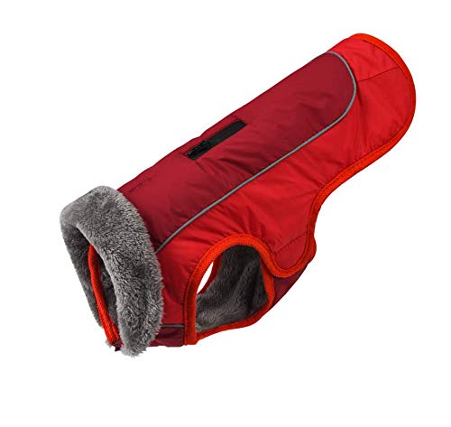 Cheng Yi - Chaqueta de invierno para perro, impermeable, forro polar reflectante, chaleco deportivo para clima frío, chaqueta impermeable para perros pequeños, medianos y grandes.