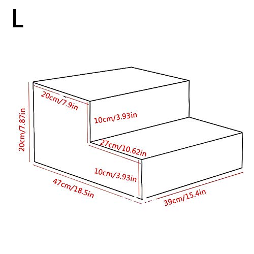 chivalrylist Escalera para Mascotas, Desmontable Equipo para Mascotas, 2 Escaleras Desmontables y Lavables, Suave Pasos para Gatos y Perros