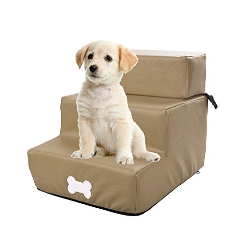 chivalrylist Escalera para Mascotas, Desmontable Equipo para Mascotas, Tres Escaleras Desmontables y Lavables, Suave Pasos para Gatos y Perros