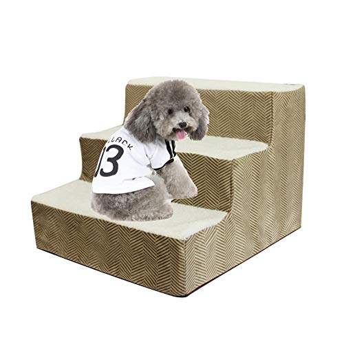 chivalrylist Escalera para Mascotas, Desmontable Equipo para Mascotas, Tres Escaleras Desmontables y Lavables, Suave Pasos para Gatos y Perros