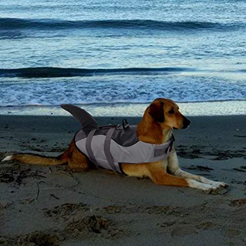 CITÉTOILE Perro Chaleco Salvavidas Chaqueta Mascotas Salvavidas Reflexivo para Piscina, Playa, Canotaje, para Perros pequeños, medianos, Grandes Que entrenan con manija de Rescate Gris XS