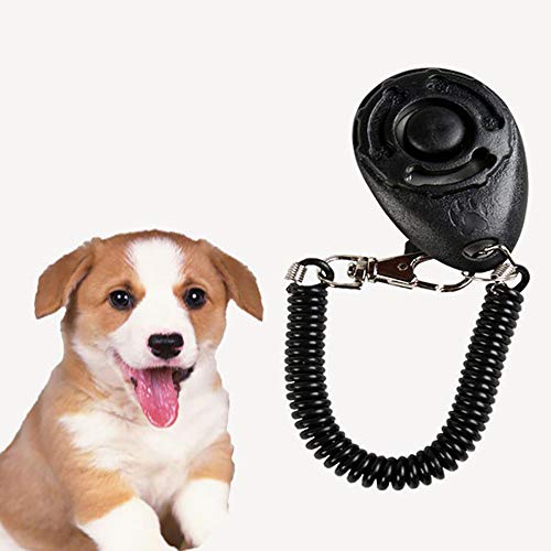 Clicker Adiestramiento para Perros con Correa de Muñeca Profesional Perro Gato de Caballo de Aves Mascotas Formación de Clicker Ejercitar la Obediencia y Enseñar a la Mascota 3 Piezas Negro