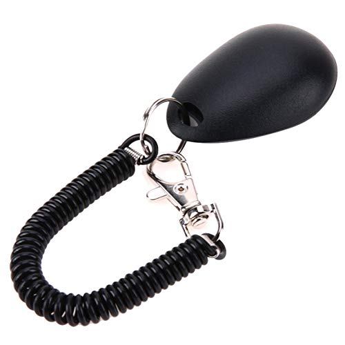 Clicker Adiestramiento para Perros con Correa de Muñeca Profesional Perro Gato de Caballo de Aves Mascotas Formación de Clicker Ejercitar la Obediencia y Enseñar a la Mascota 3 Piezas Negro