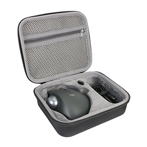 co2CREA Duro Viajar Caso Cubrir para Logitech MX Ergo - Trackball inalámbrico avanzado ratón (Black-Large)