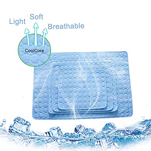 Colchonetas de enfriamiento para Mascotas de Verano Enfriador de colchón de Cama para Perros pequeños/medianos/Grandes/Gatos Cool Pet Sofa Cushion Dog Summer Products S/M/L/XL,Blue,L