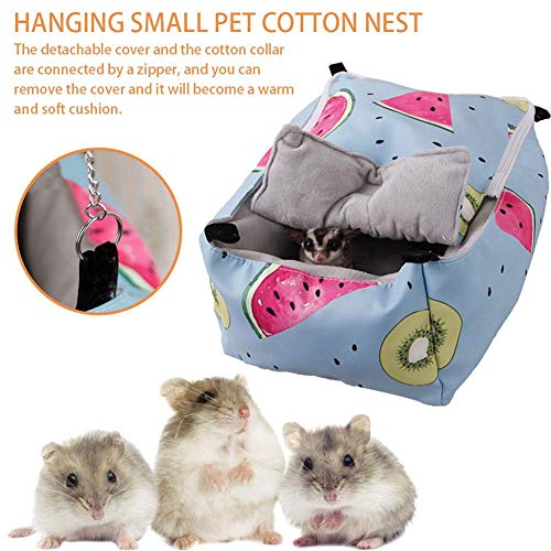 Colgante Ped Bed para Mascota Hámster Rata de jerbo Ratón Chinchilla Conejillo de Indias Hurón Ardilla Conejo Gatito Cachorro Jaula de Animales pequeños Accesorios de Juguete Hamaca Suave y cómoda