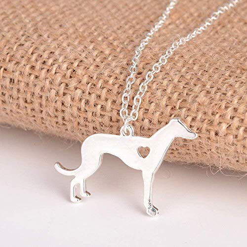 Collar Collar De Galgos De Plata Colgante De Perro Joyas para Perros Raza De Perro Joyas para Mascotas Mascotas Regalo Conmemorativo Regalo De Criador Regalo Amantes De Perros