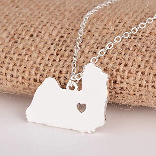 Collar Collar Maltés Colgante De Perro Raza De Perro Encanto De Plata Mascotas Perro Regalo Conmemorativo Familia Mascota Nuevo Cachorro para Amantes