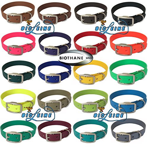 Collar para perro de Beta Biothane 25 mm de ancho IN19 colores para una personalización impresa en ocho 8 longitudes