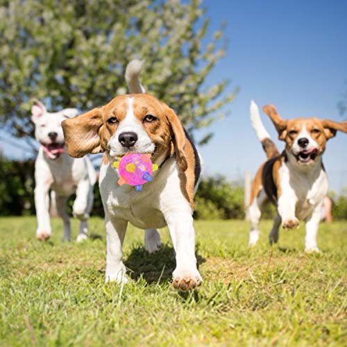 Colmanda LED Bola de Salto Bola de Mascota Perros Bola Intermitente Pelota de Salto LED Gatos Bolas de Salto para Perros Gatos Jugar - Rosa