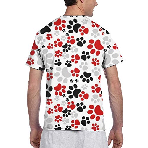 Colorful Dog Paws Camisetas de Secado rápido para Hombre Active Sport