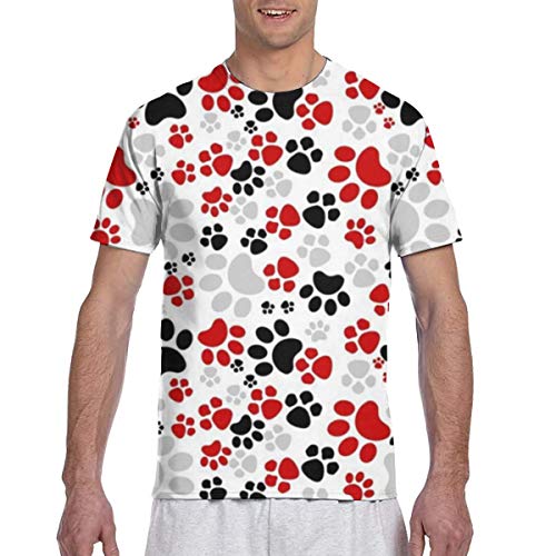 Colorful Dog Paws Camisetas de Secado rápido para Hombre Active Sport