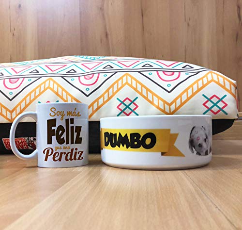 Comedero o Bebedero Personalizado para Perro o Gato con su Nombre o Foto. Cerámica. Varios diseños y tamaños Disponibles. Huellas