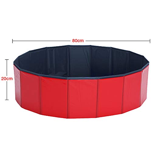 Coolty Piscina para niños, bañera Plegable para Mascotas, Piscina para Perros y Gatos (80 × 20 cm)