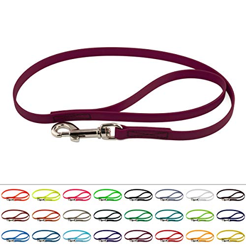 Correa para perros BioThane largo 9 mm / 0,3 - 3 metros [0,75 m] / 25 colores [Rojo Vino (Granate)] / cosido