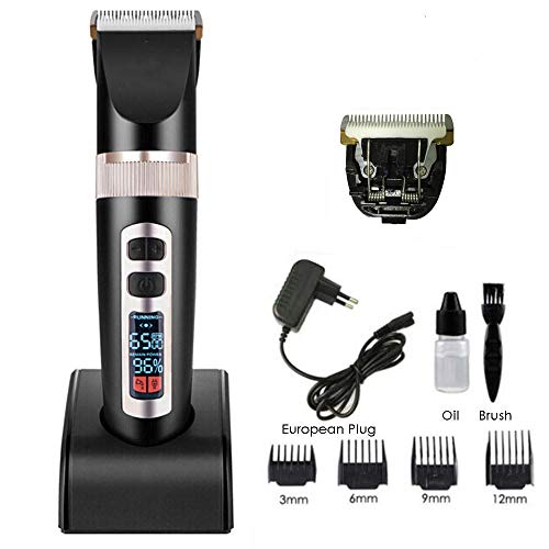 Cortadora De Pelo Profesional para Perros Recortador De Pelo De Perro De Mascota Profesional Cortadora De Pelo De Animales Eléctricos Máquina De Corte De Pelo De Gato Recargable Pantalla LCD-Black_Ad