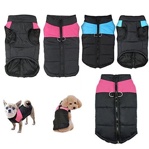 Cree Idear - Abrigo acolchado para mascota, acolchado, grueso, para invierno, talla S, color rosa