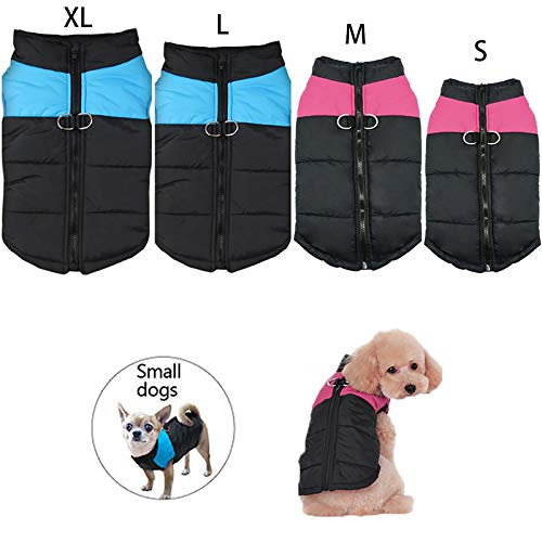 Cree Idear - Abrigo acolchado para mascota, acolchado, grueso, para invierno, talla S, color rosa