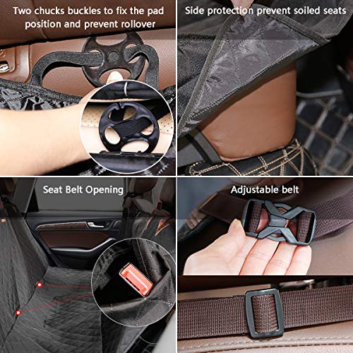 Cubierta de Asiento de Coche para Perros - Cubre Asientos de Coche para Mascotas - Impermeable Protector Funda de Asiento Antideslizante para Viaje con Hebilla de Seguridad