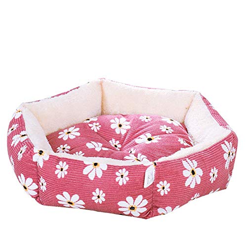 Cuevas Gato & Casas, Premium Cama Del Animal Doméstico Casa - Acogedor Tela Elegante Cama Diseño Del Gato Del Perro Del Gato Suave Caliente Cueva Extraíble Y Lavable,Rosado,S