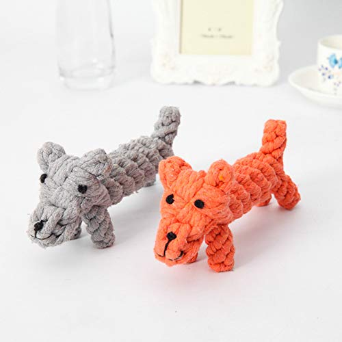 Cupcinu Juguete para Mascota Molar Juguete de Perro mordedor Limpieza de Dientes Juguetes de Perrito de Cuerda de algodón de tejiendo Muñeca de Mascota Cachorro (Naranja a)