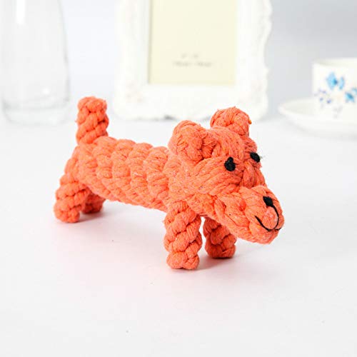 Cupcinu Juguete para Mascota Molar Juguete de Perro mordedor Limpieza de Dientes Juguetes de Perrito de Cuerda de algodón de tejiendo Muñeca de Mascota Cachorro (Naranja a)