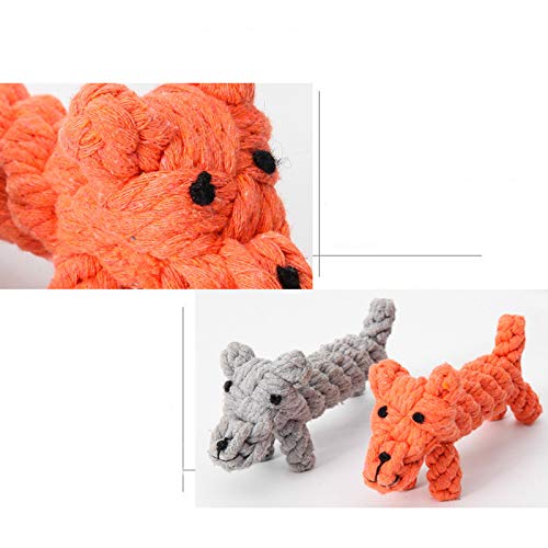 Cupcinu Juguete para Mascota Molar Juguete de Perro mordedor Limpieza de Dientes Juguetes de Perrito de Cuerda de algodón de tejiendo Muñeca de Mascota Cachorro (Naranja a)