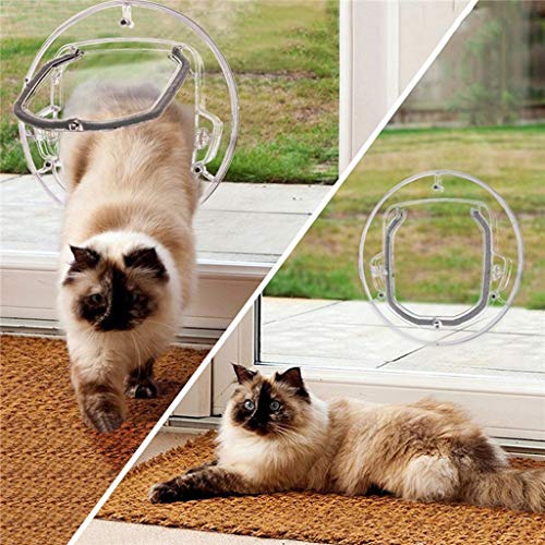 CWWYJL Puertas para Perros Gateras Pet Door Dog Window Gate Puerta De Solapa Redonda con 4 Maneras De Bloqueo Y Juego De Forro for Cat Puppy Doggie