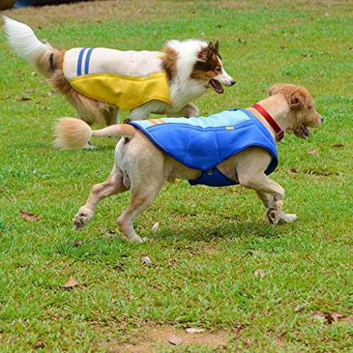 DAN SHANG Chaleco para Enfriar Perros, Chaqueta de Abrigo Ligera para Mascotas Ropa de Verano al Aire Libre y Transpirable para Perros Domésticos Medianos y Grandes, Azul L