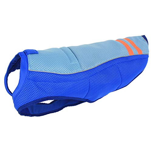 DAN SHANG Chaleco para Enfriar Perros, Chaqueta de Abrigo Ligera para Mascotas Ropa de Verano al Aire Libre y Transpirable para Perros Domésticos Medianos y Grandes, Azul L