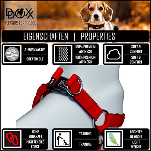 DDOXX Arnés Perro Step-In Air Mesh, Ajustable, Acolchado | Diferentes Colores & Tamaños | para Perros Pequeño, Mediano y Grande | Accesorios Gato Cachorro | Azul, S