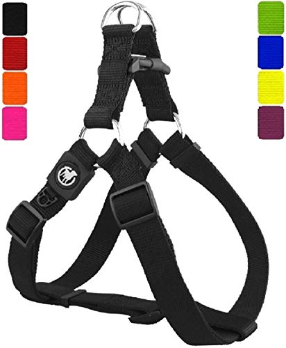 DDOXX Arnés Perro Step-In Nylon, Ajustable | Diferentes Colores & Tamaños | para Perros Pequeño, Mediano y Grande | Accesorios Gato Cachorro | Negro, XS