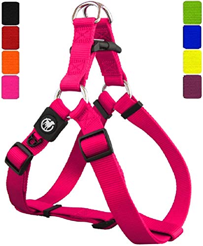 DDOXX Arnés Perro Step-In Nylon, Ajustable | Diferentes Colores & Tamaños | para Perros Pequeño, Mediano y Grande | Accesorios Gato Cachorro | Rosado Pink, XXS