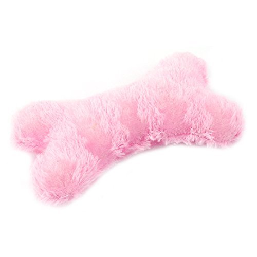 DealMux Lujosa Forma de Coverd de Hueso Animal doméstico del Perro de Perrito de Yorkie Jugar Squeaky Rosado del Juguete